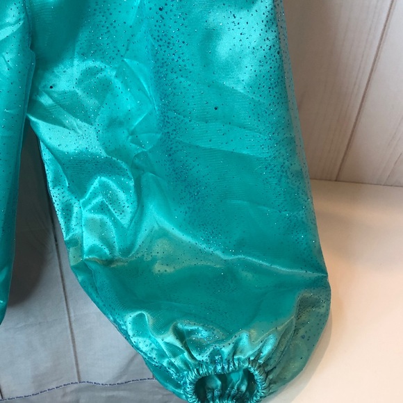 Shimmer & Shine Sparkling Teal Costume Gold accent Jumpsuit Girls Medium (7/8) - Picture 4 of 11